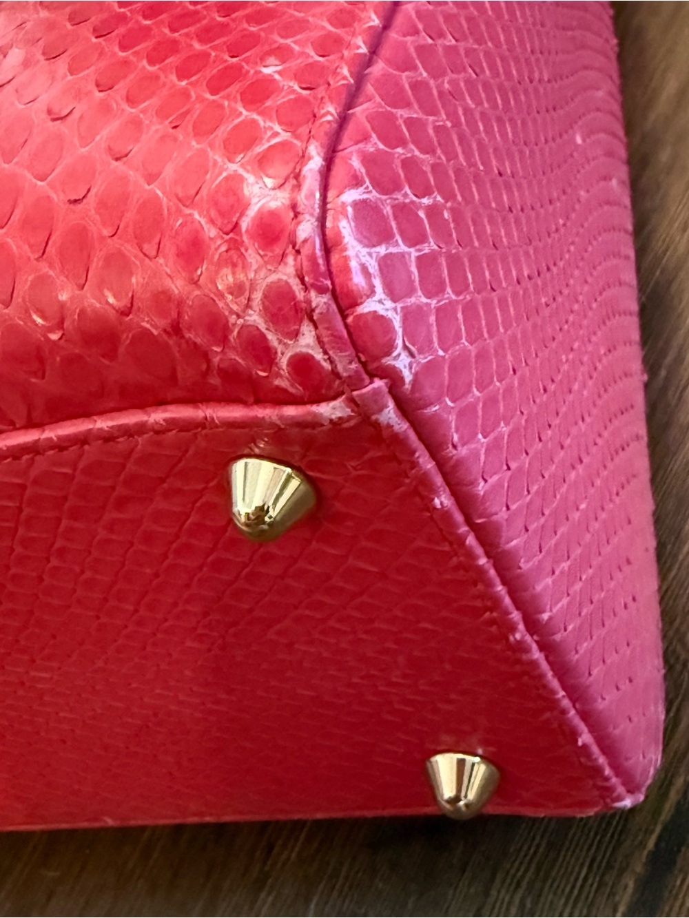 Large Hot Pink Python Lady Dior - Picture 9 of 11